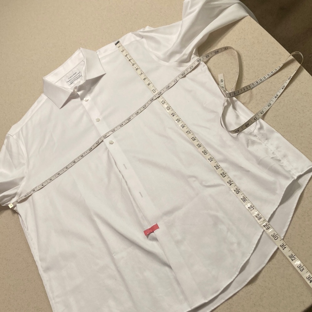 Calvin Klein White Dress Shirt Men's Size 17.5/34-35 XL - Picture 7 of 9